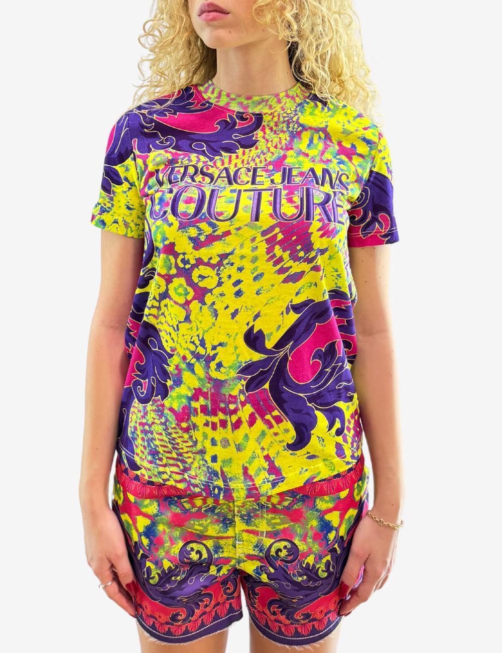T-Shirt Versace Jeans Couture con grafica fantasia donna
