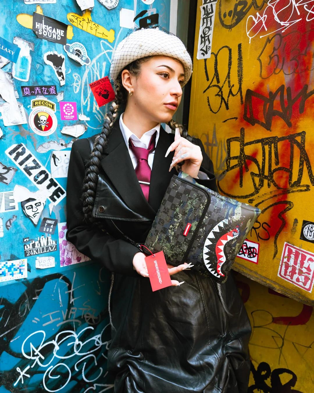 Tracolla Sprayground nero Camo splash messenger