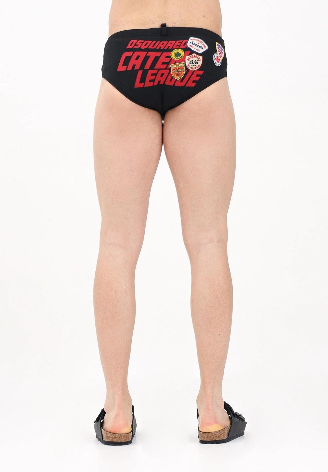Slip mare Dsquared2 con stampa patch uomo