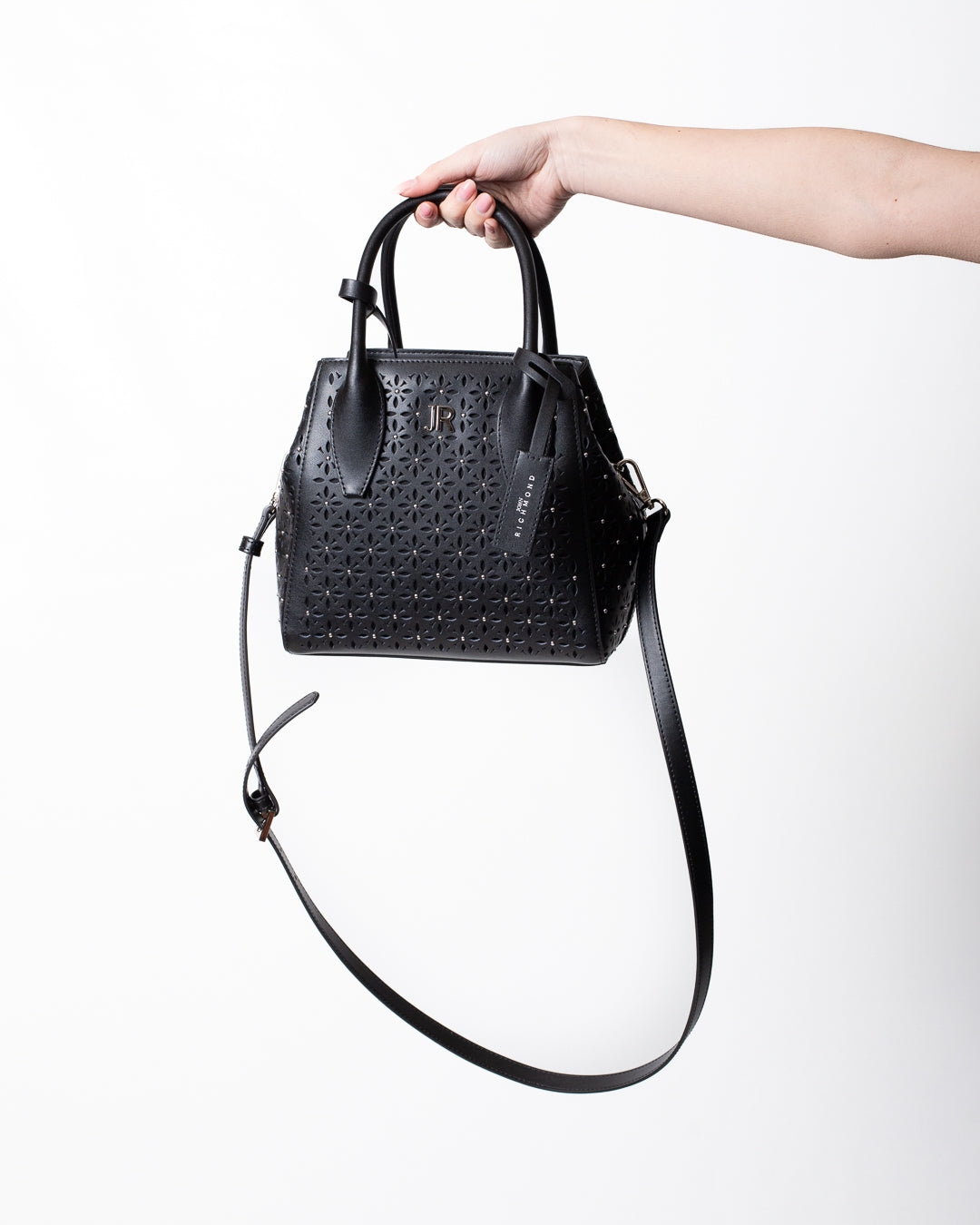 Borsa John Richmond in vera pelle con dettagli traforati donna