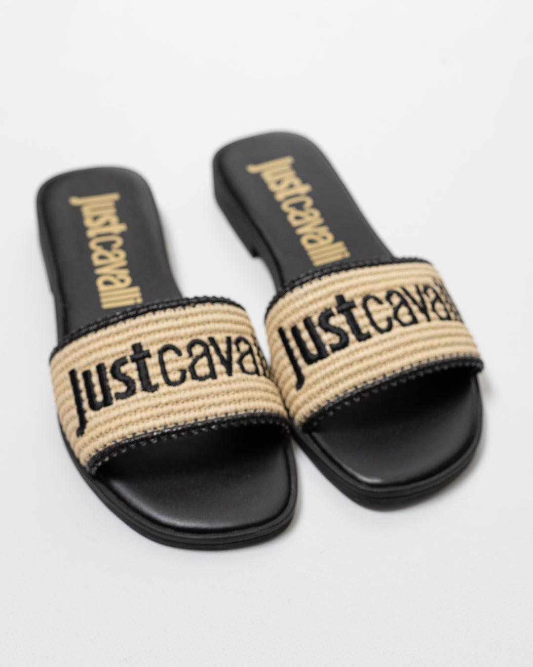 Sandalo Just Cavalli con fascia in paglia donna