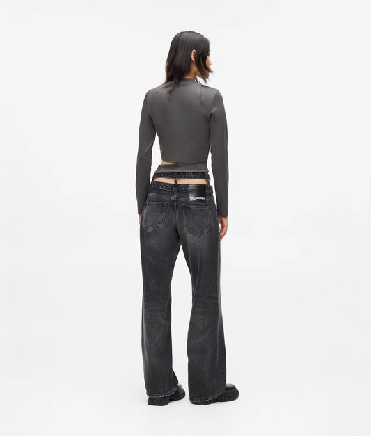 Jeans Karl Lagerfeld mid rise relaxed con dettaglio cut-out donna
