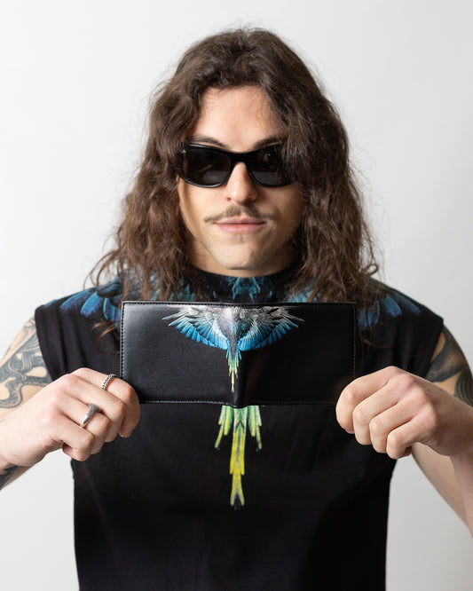 Portafogli Marcelo Burlon in ecopelle "Icon Wings Royal" logato