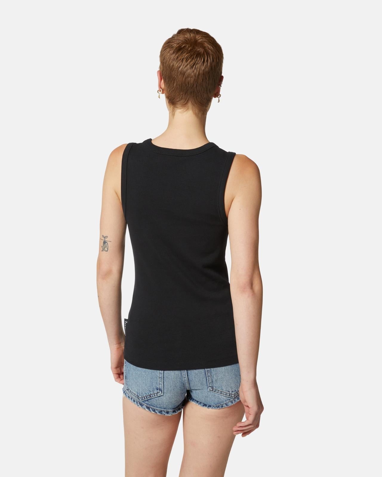 Canotta Richmond X con logo strass in cotone stretch
