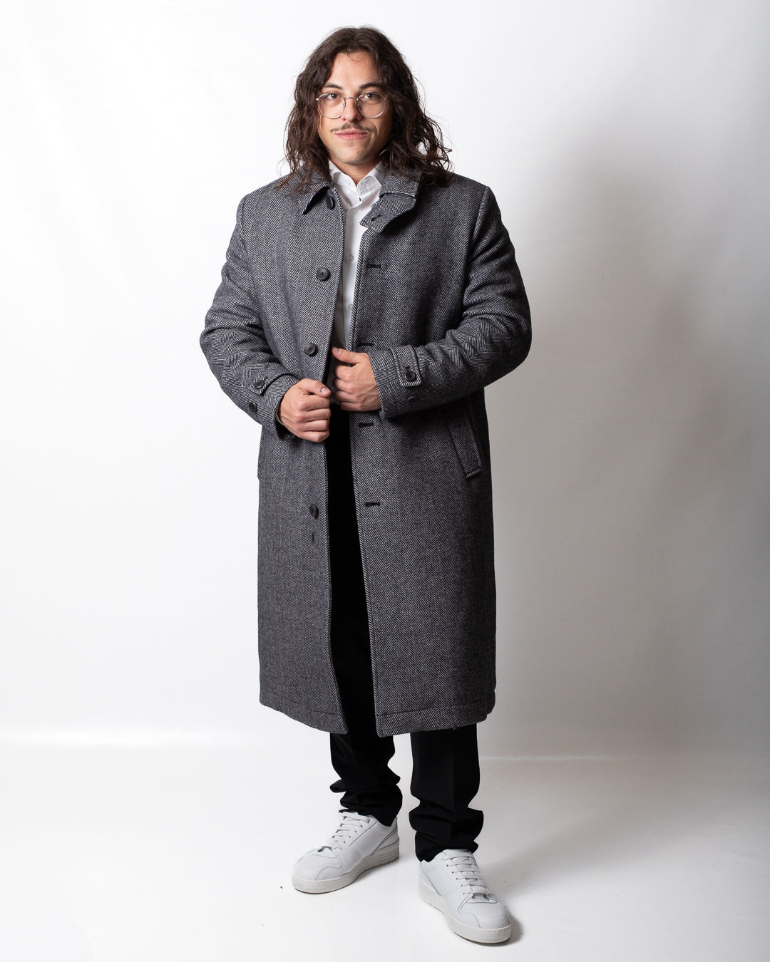 Cappotto Calvin Klein monopetto in misto lana uomo