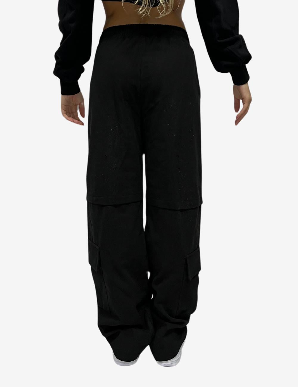 Pantalone Disclaimer cargo con glitter all-over donna