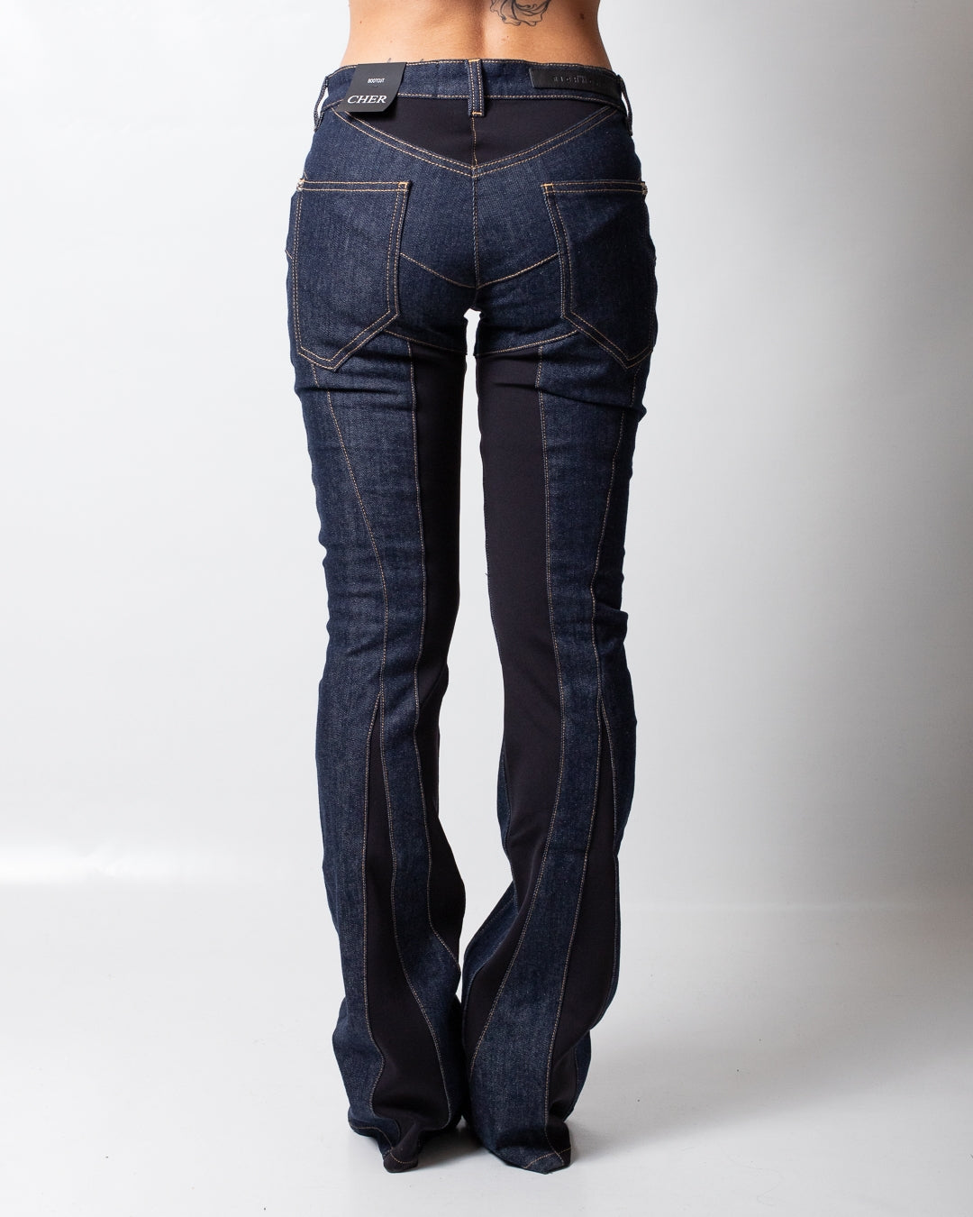 Jeans John Richmond "Bootcut" con dettagli in tech stretch donna