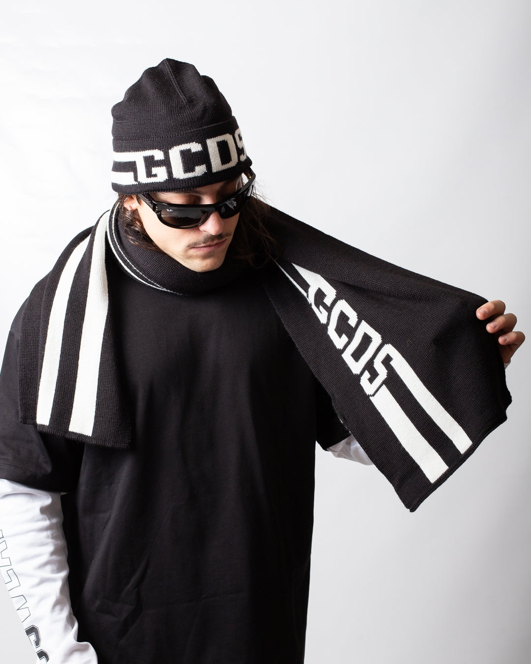 Sciarpa GCDS in misto lana "Band Logo"
