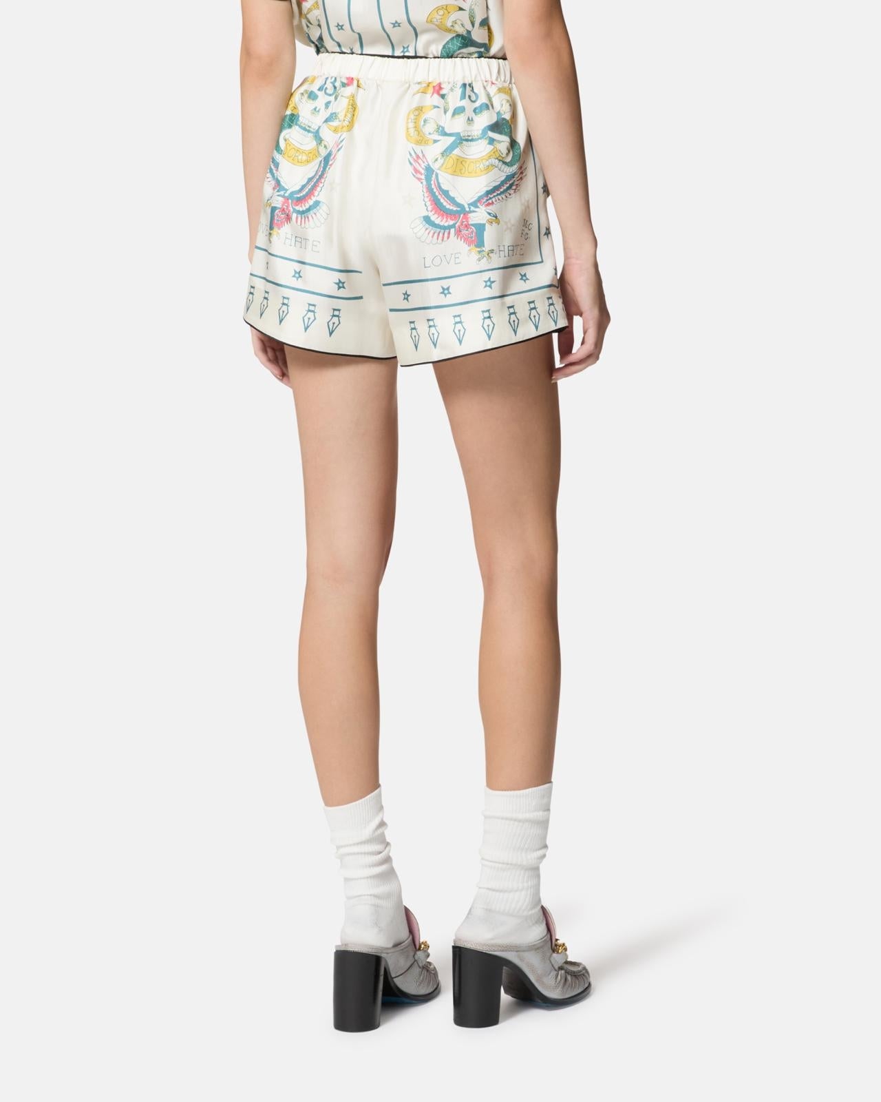Short John Richmond "In good we trust" in seta donna