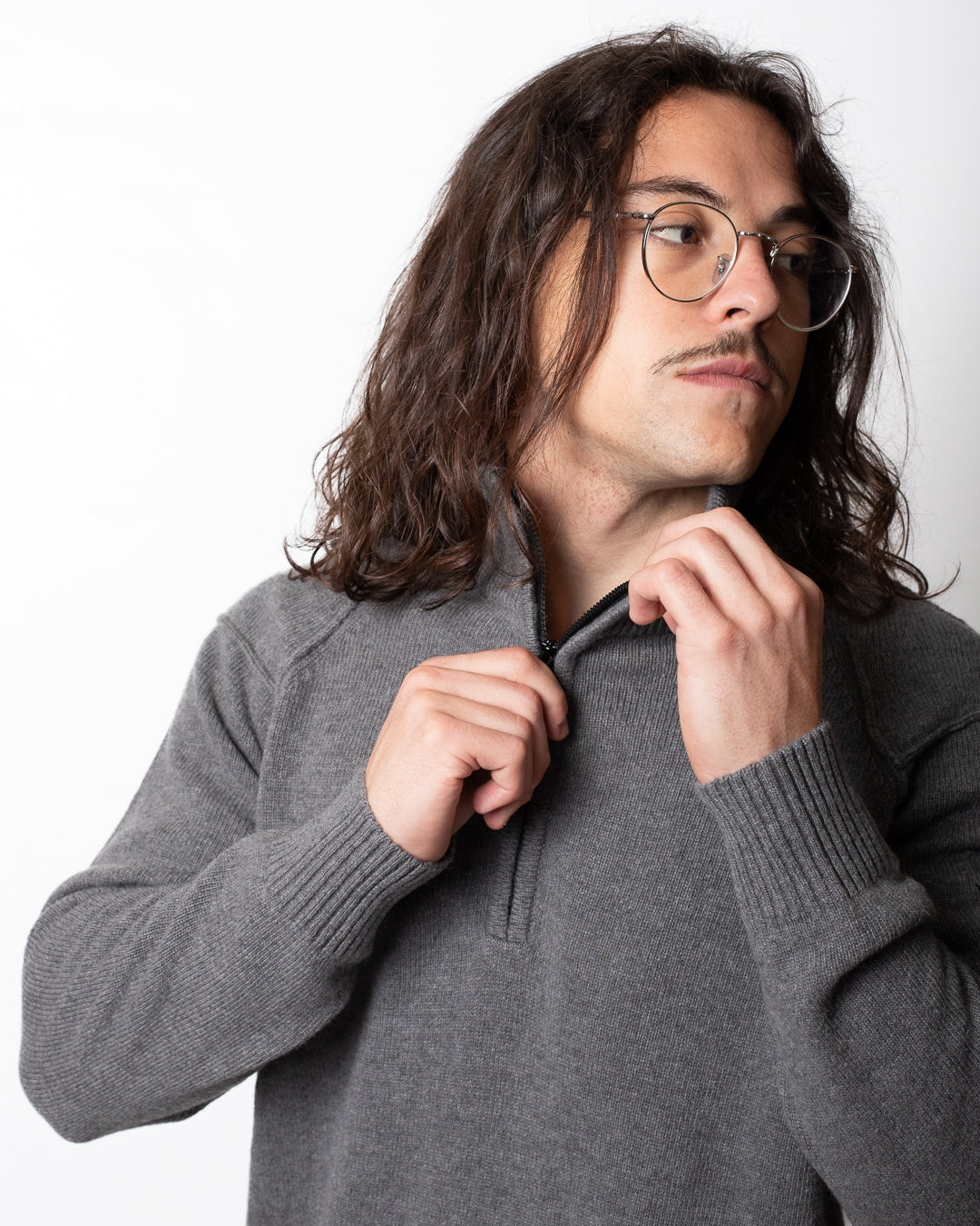 Maglia C.P. Company mezza zip in misto lana uomo