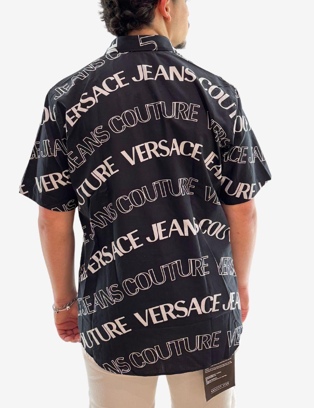 Camicia Versace Jeans Couture con logo all-over uomo