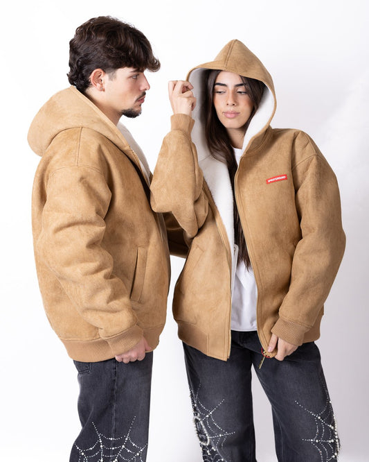 Ecomontone Sprayground con cappuccio, logo e patch logo in pelle e ricamo