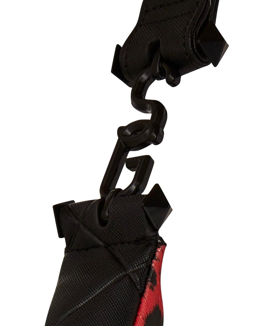 Borsa a spalla Sprayground nero "Red leopard puffer vice shoudlar bag" donna