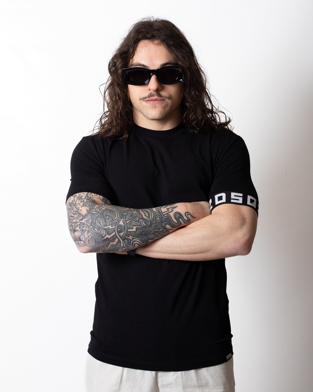 T-Shirt Dsquared2 con etichetta e fascia jacquard uomo