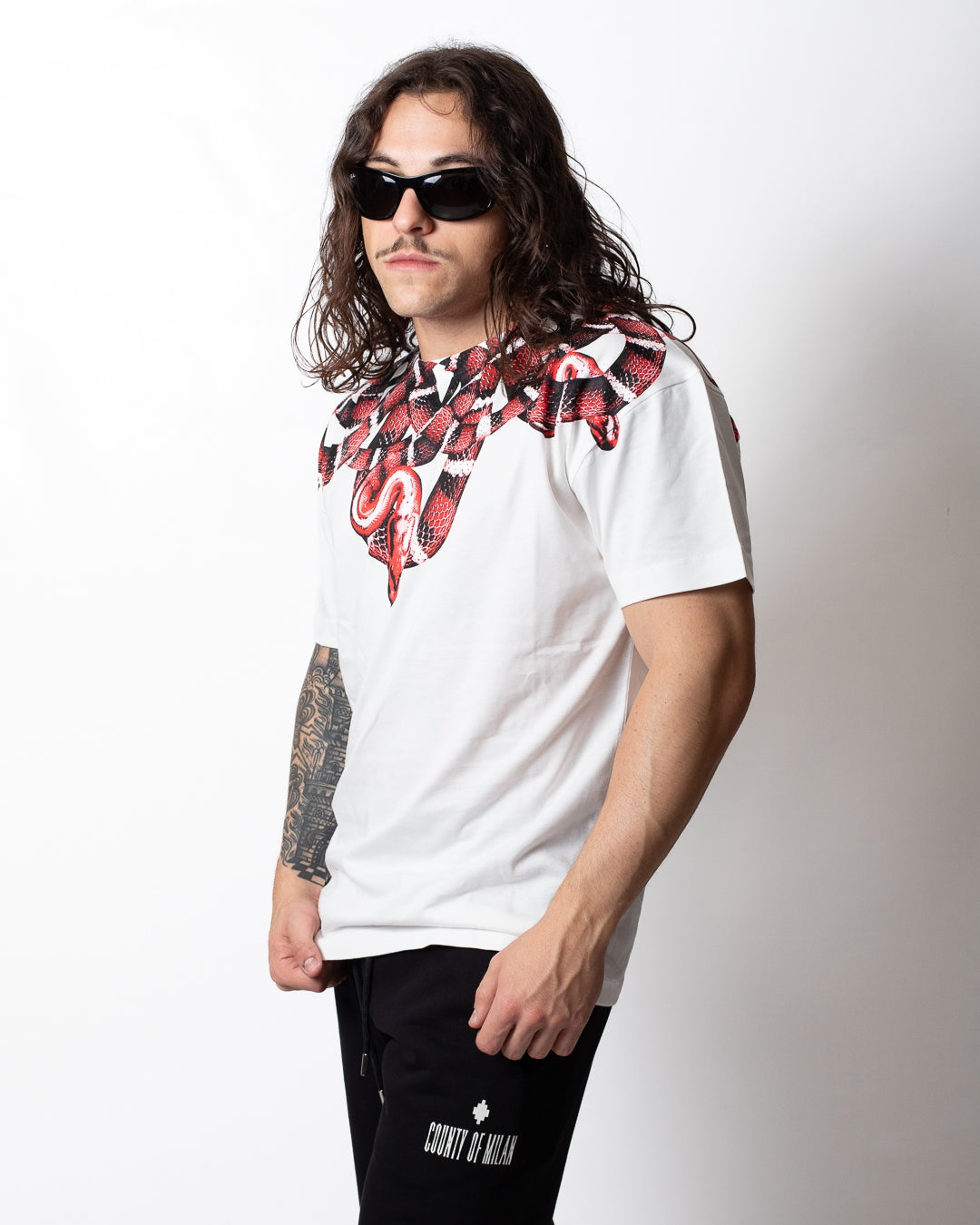 T-Shirt Marcelo Burlon "Red Snake" uomo