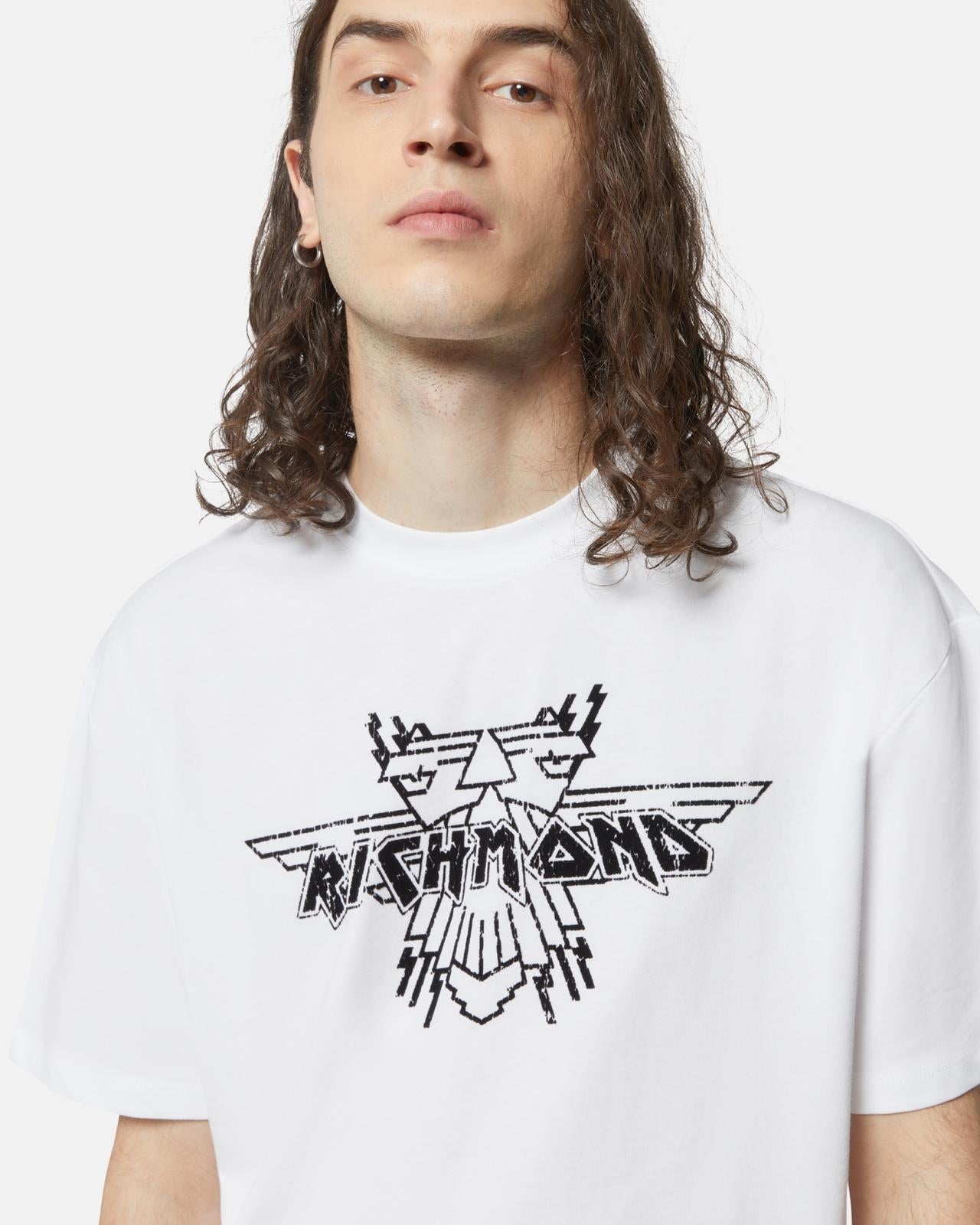 T-Shirt John Richmond over con logo in rilievo uomo