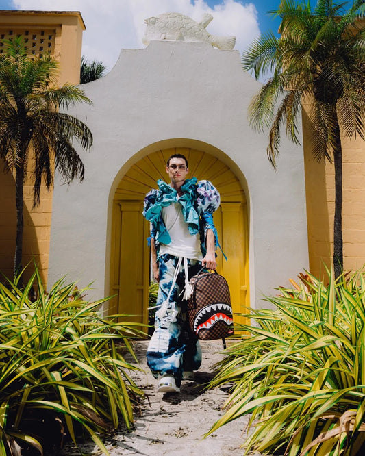 Zaino Sprayground marrone SHARKS IN PARIS WTF BUBBLE BROWN CHECK BACKPACK