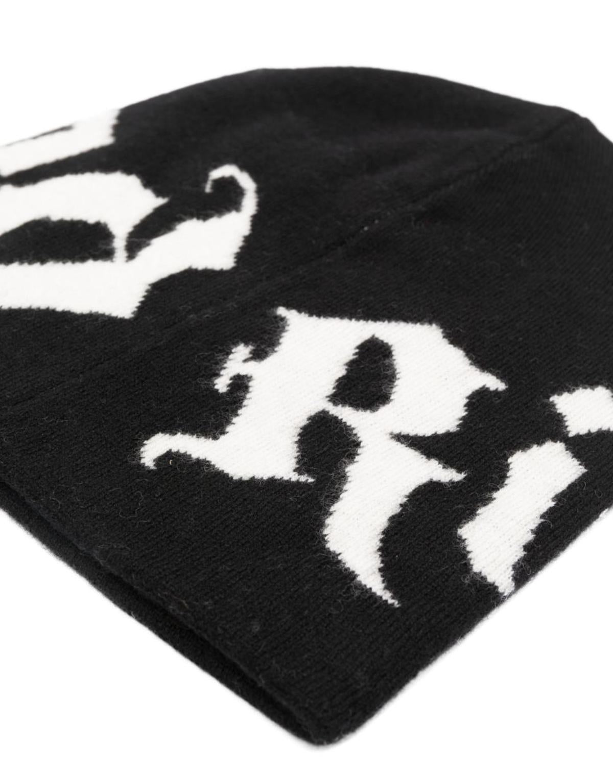 Cappello John Richmond in lana con logo gothic a contrasto