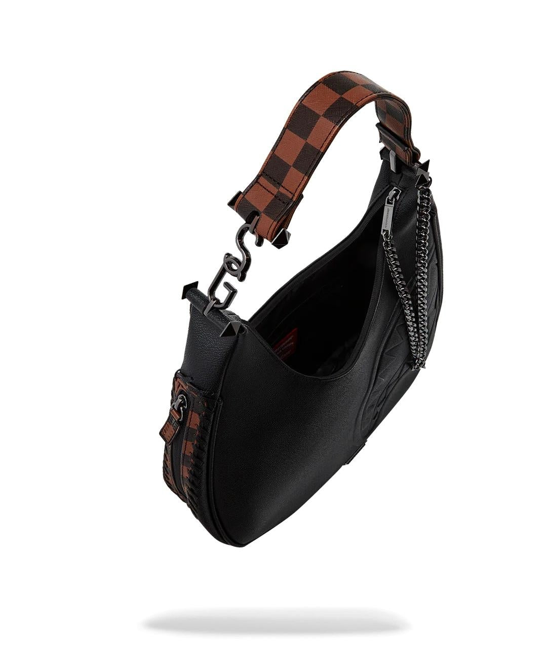 Borsa a spalla Sprayground nero "Dose of check vice" shoulder bag donna
