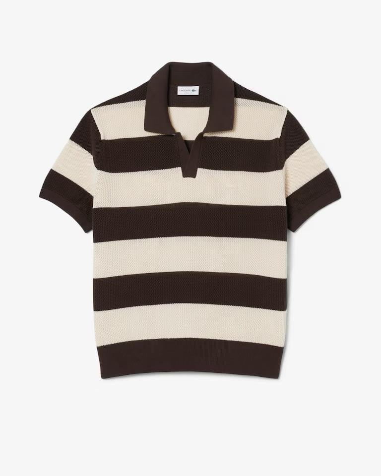 Polo Lacoste in maglia traforata uomo