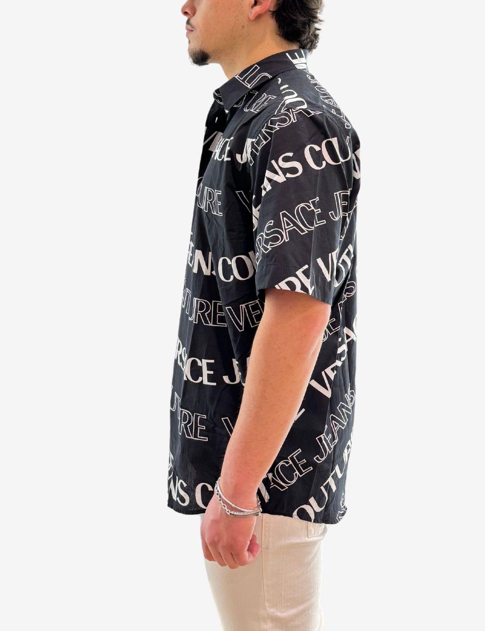 Camicia Versace Jeans Couture con logo all-over uomo