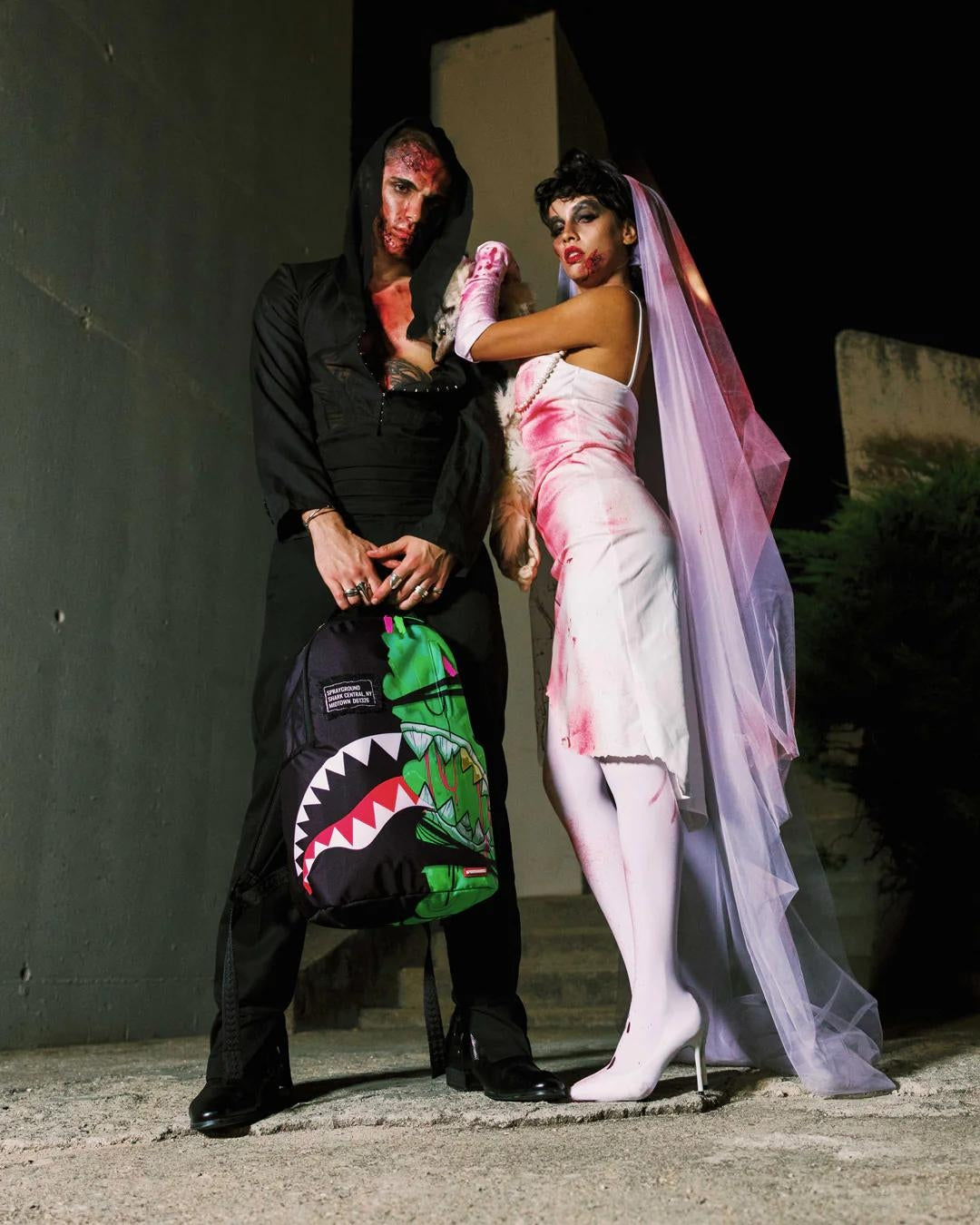 Zaino Sprayground nero "HALLOWEEN SHARK CENTRAL DRIPPY SPLIT BACKPACK "