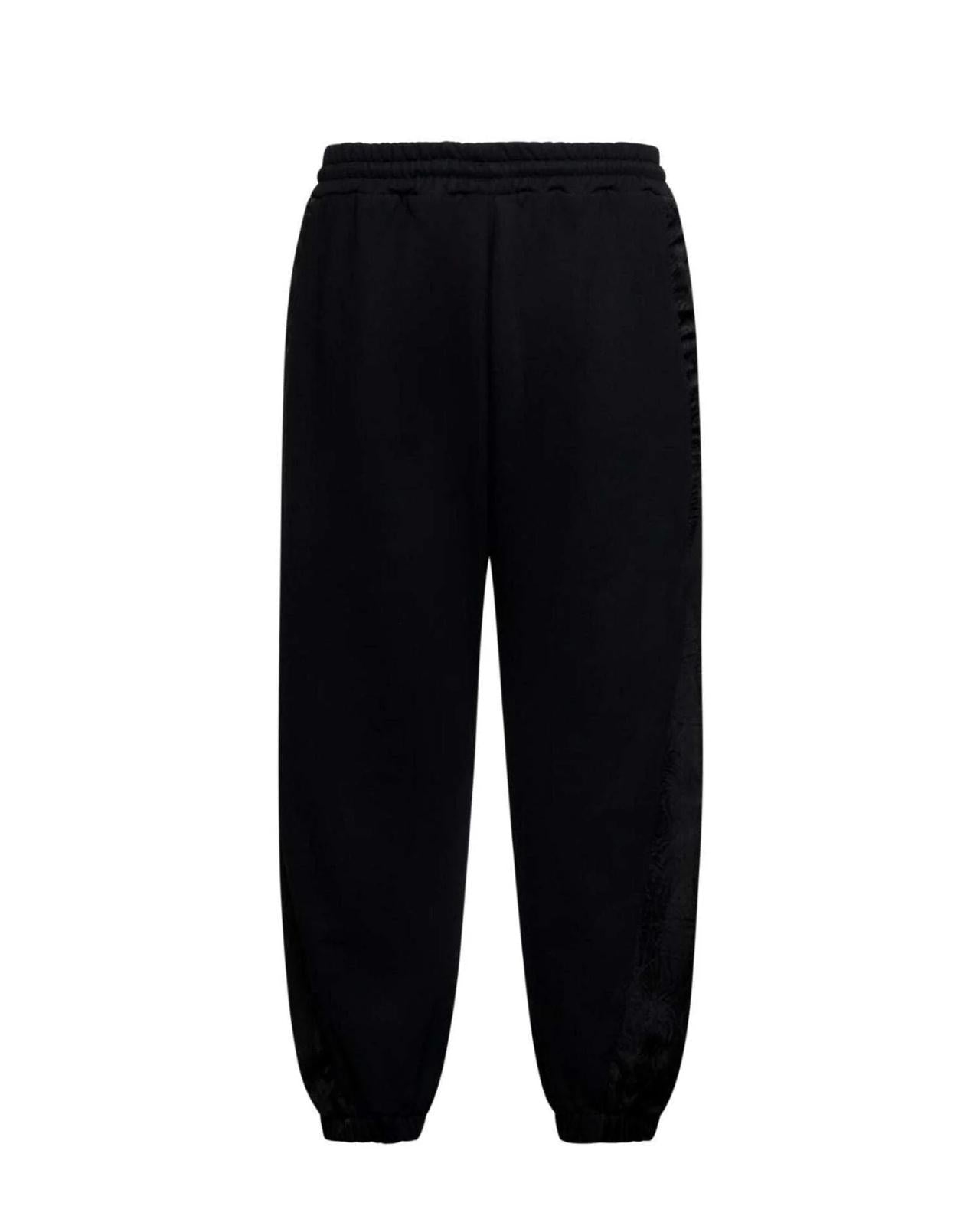 Pantalone John Richmond in felpa con ricamo e dettagli jacquard uomo