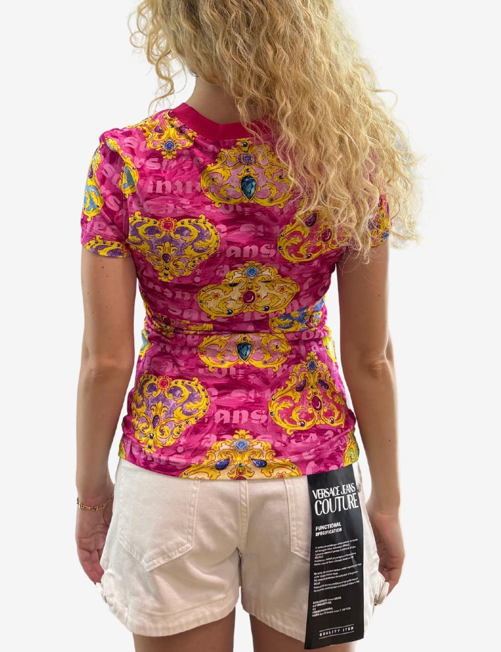 T-Shirt Versace Jeans Couture con stampa "Heart Couture" donna
