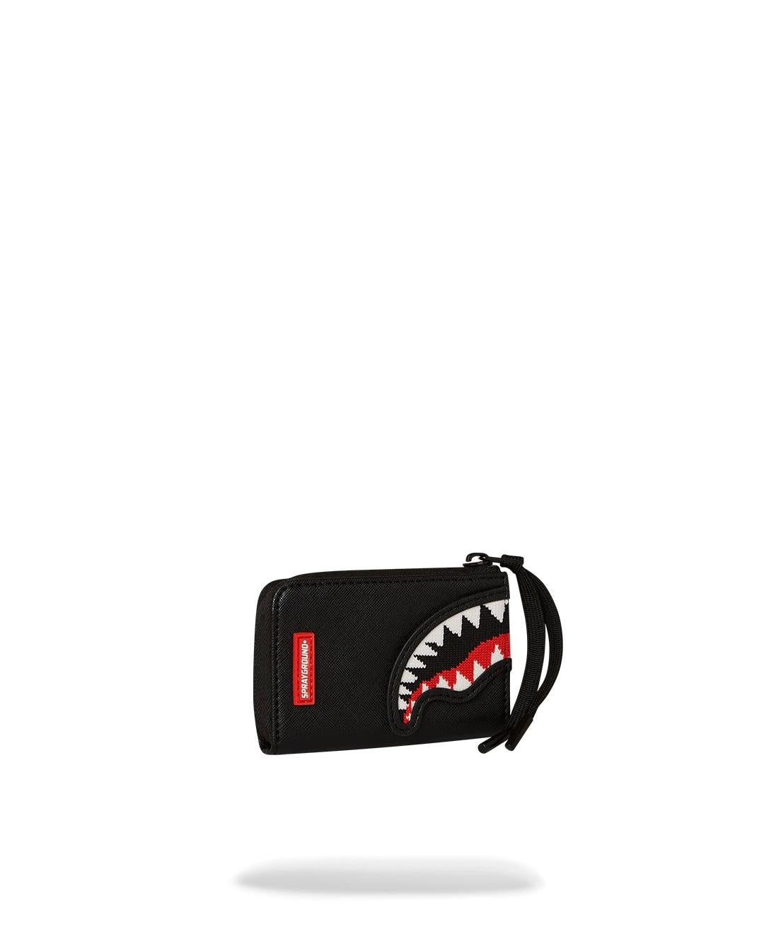 Portafoglio Sprayground nero fly knit mouth zip-out wallet