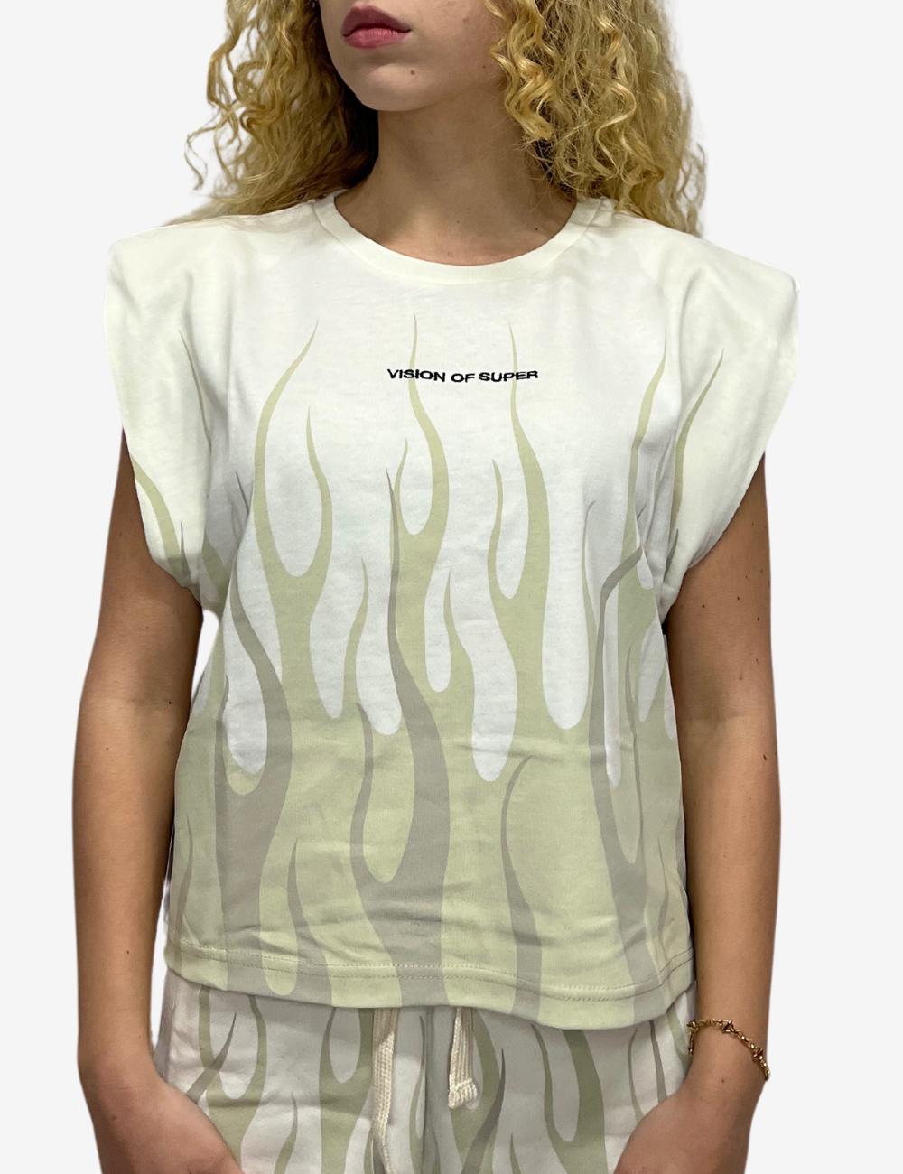 T-Shirt Vision of super con spalline imbottite donna