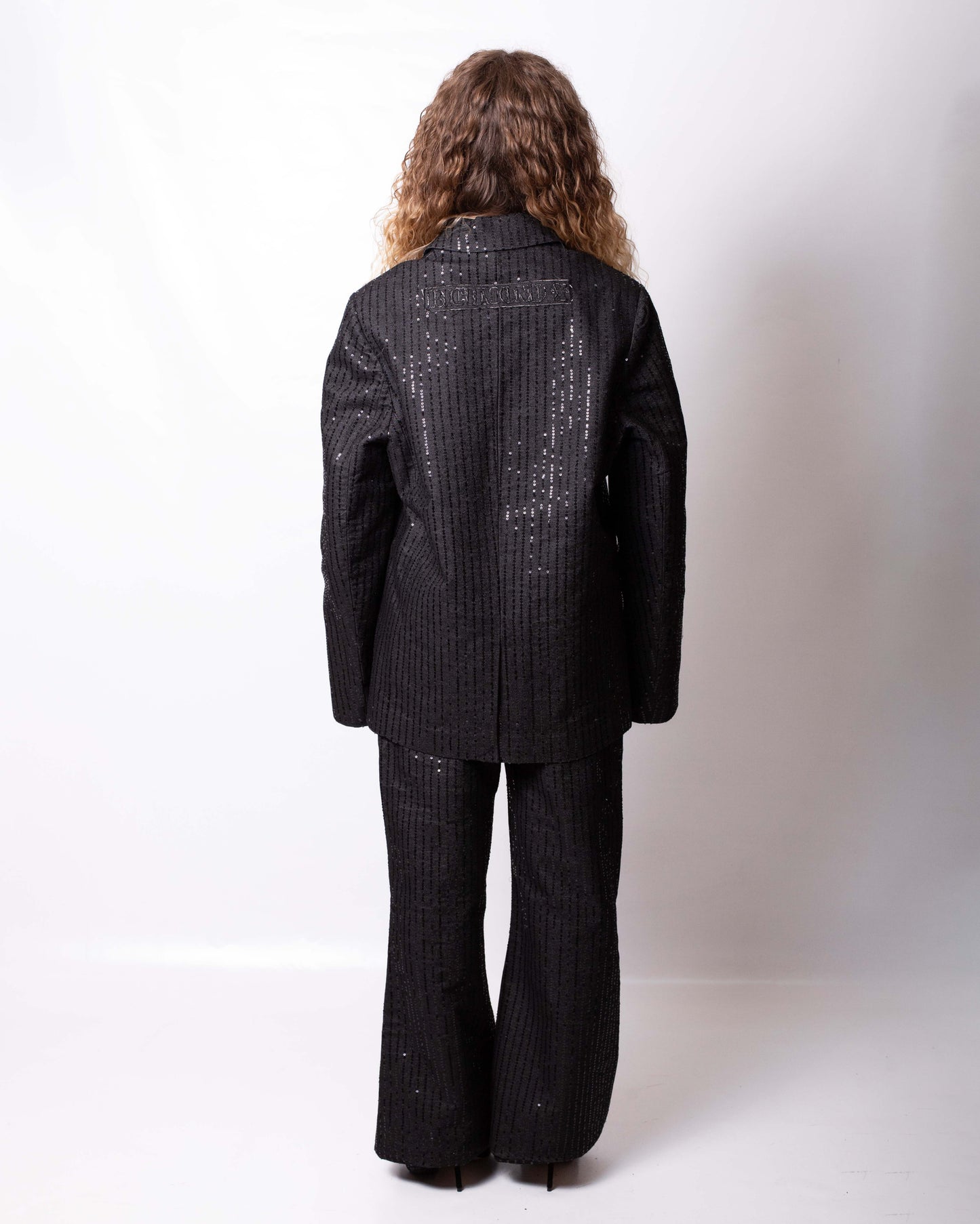 Pantalone Richmond X a zampa con paillettes all-over donna