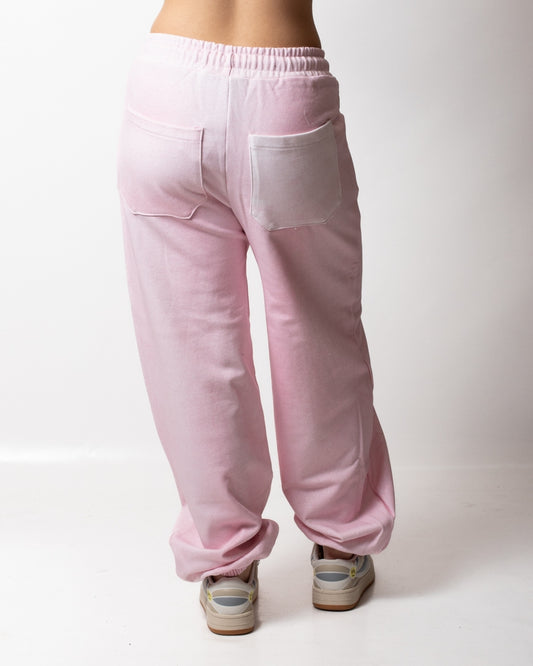 Pantalone Disclaimer in felpa con glitter all-over donna