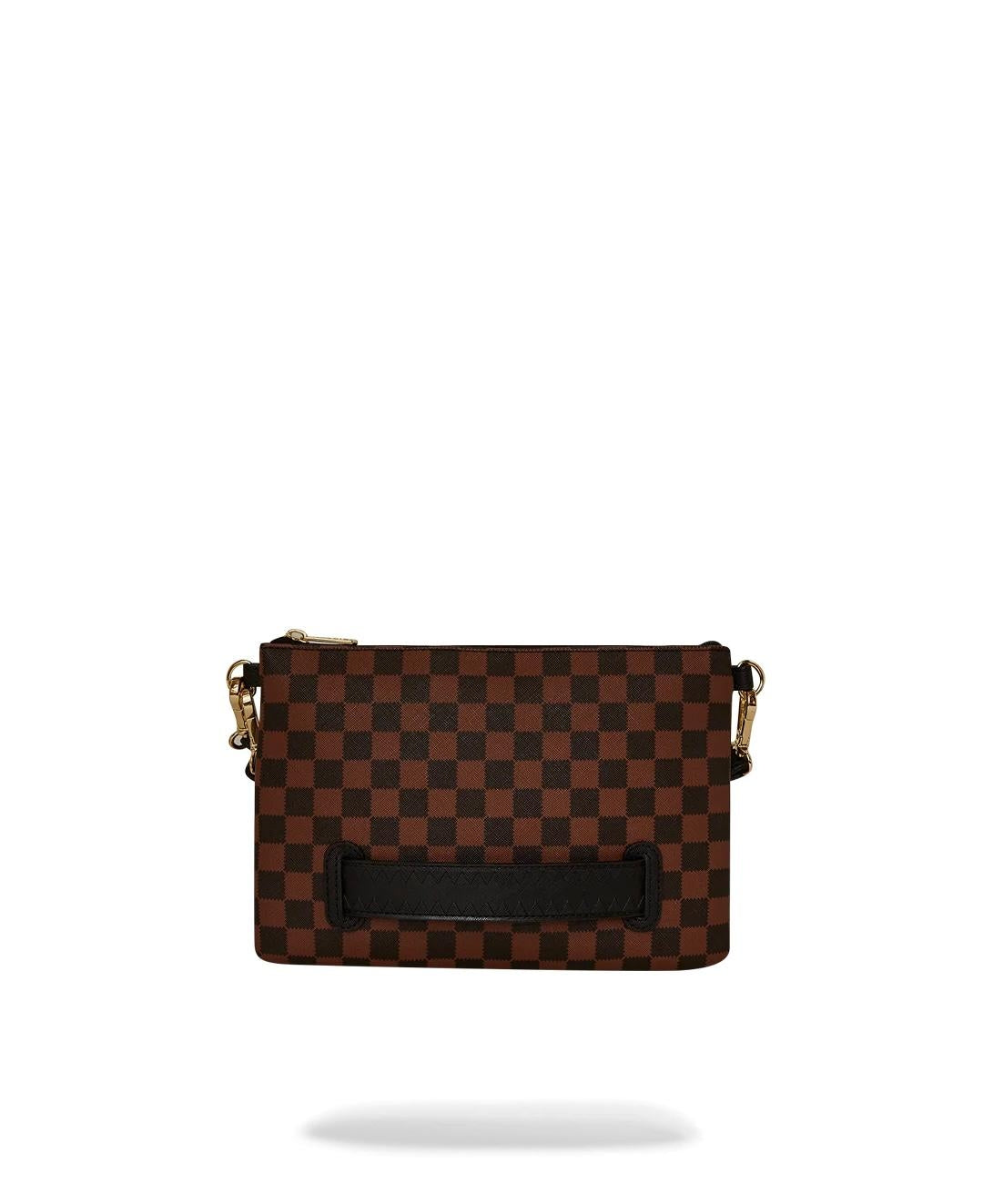 Pochette Sprayground marrone Sawtooth sharks in paris crossover clutch con tracolla