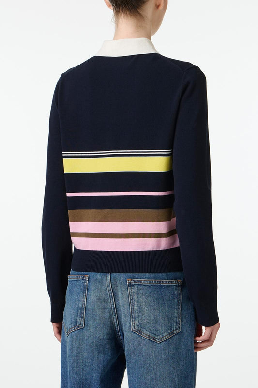 Maglia Iceberg a polo con strisce e ricamo donna