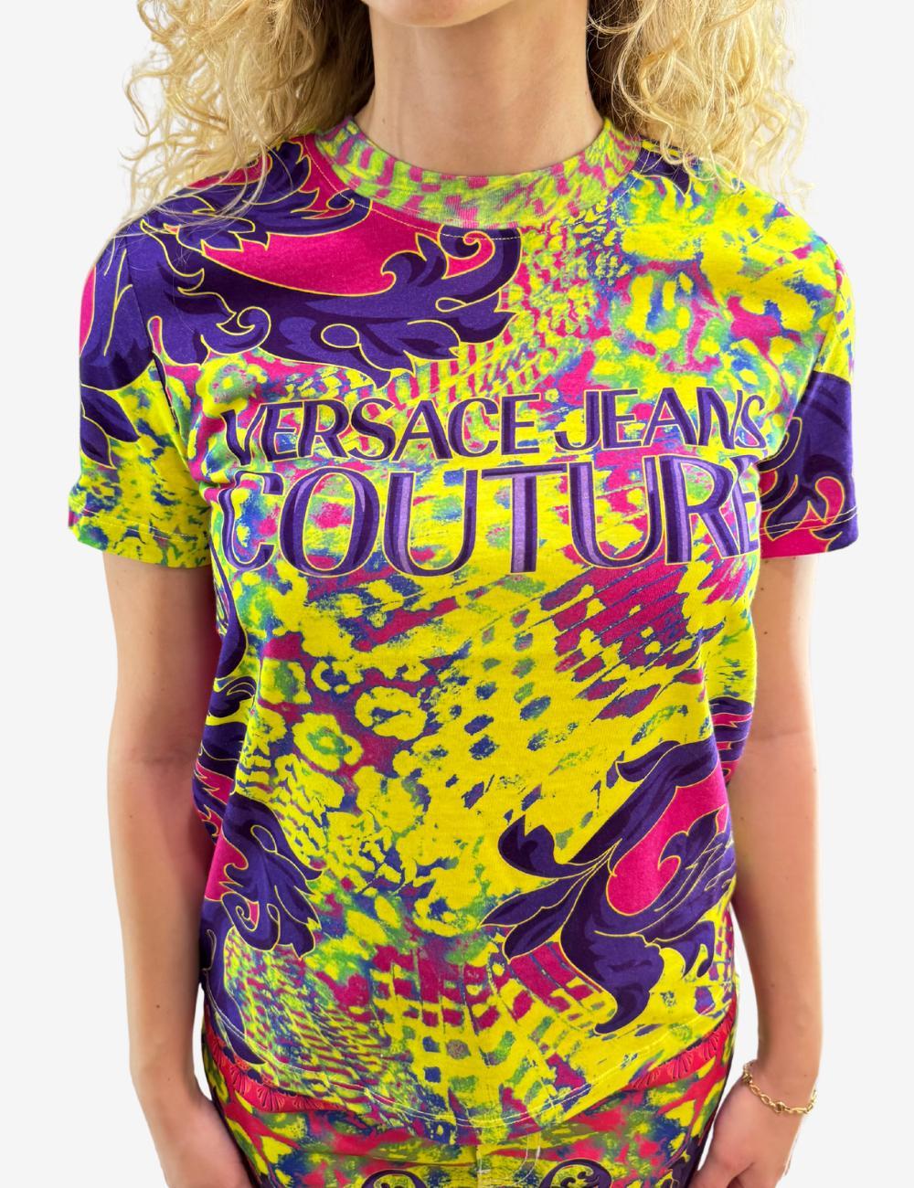 T-Shirt Versace Jeans Couture con grafica fantasia donna