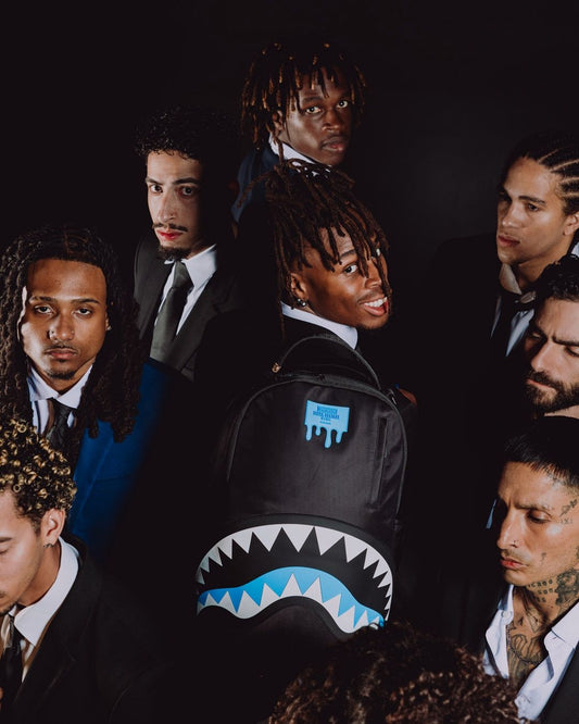 Zaino Sprayground nero SHARK CENTRAL LIGHT BLUE BACKPACK