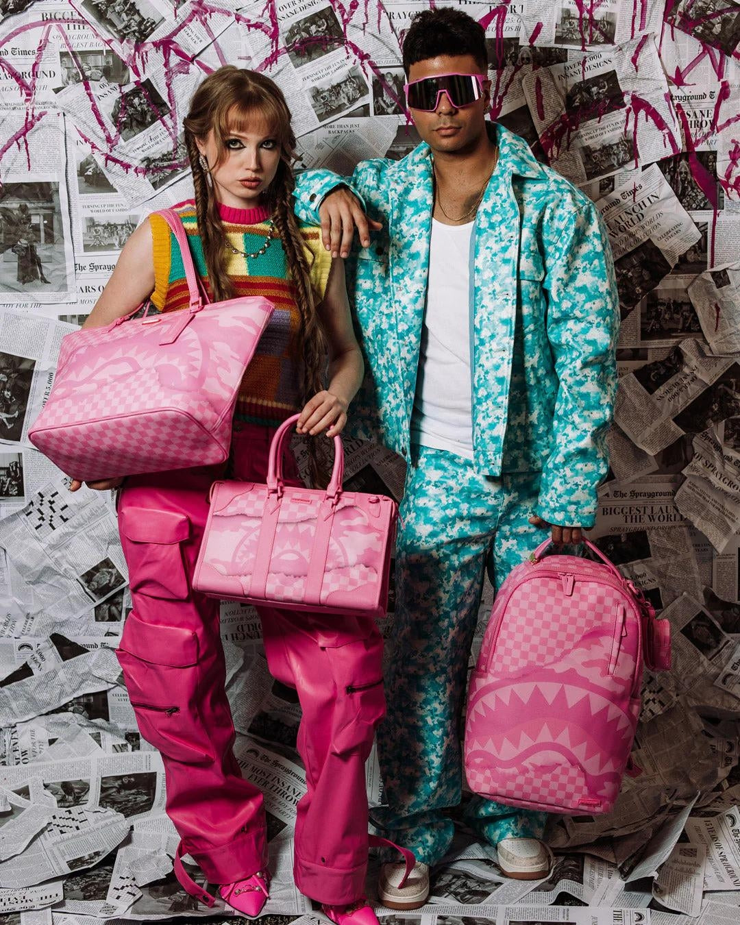 Borsa Sprayground rosa Pink 3AM riptide tote