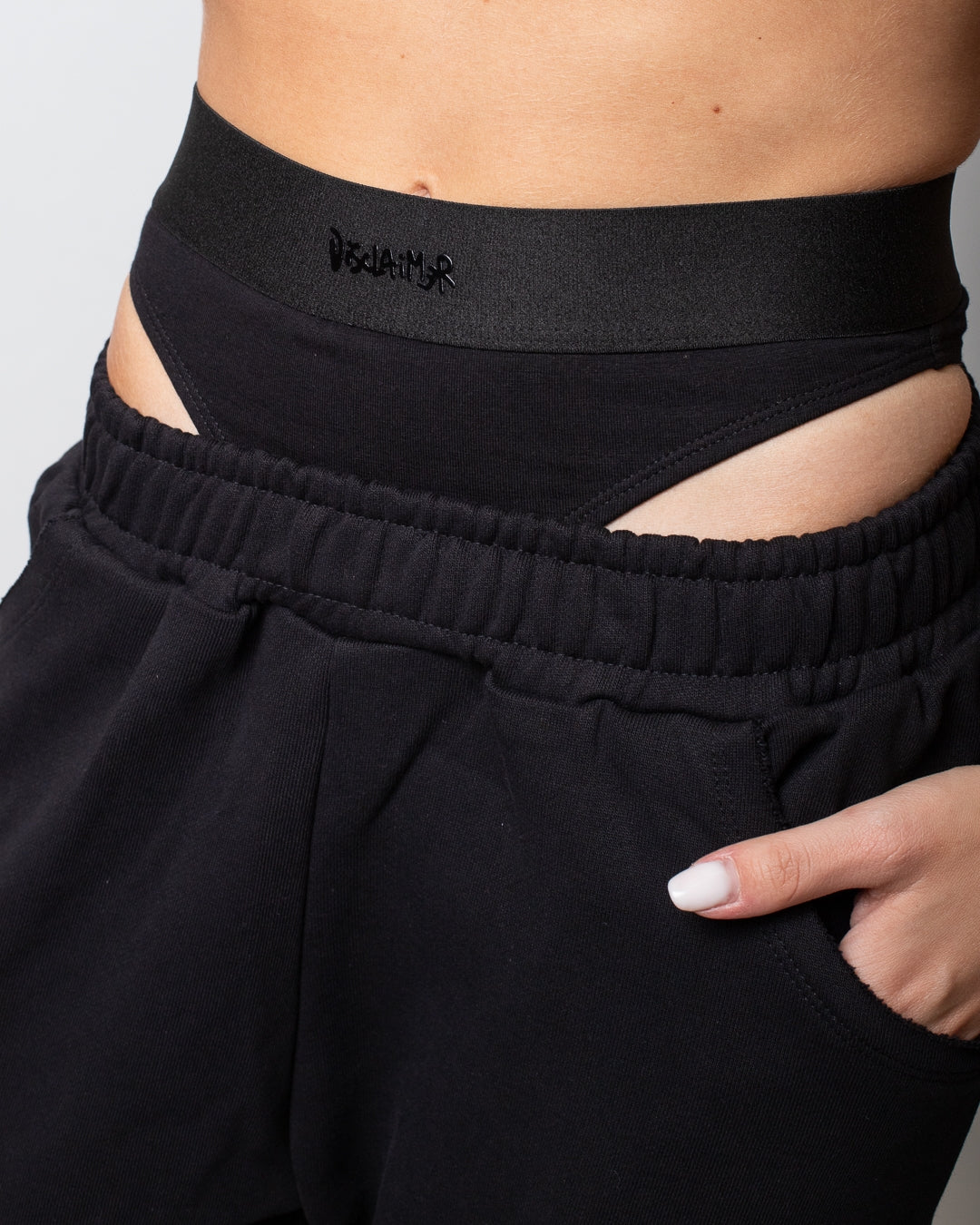 Pantalone Disclaimer in felpa con fascia logata donna