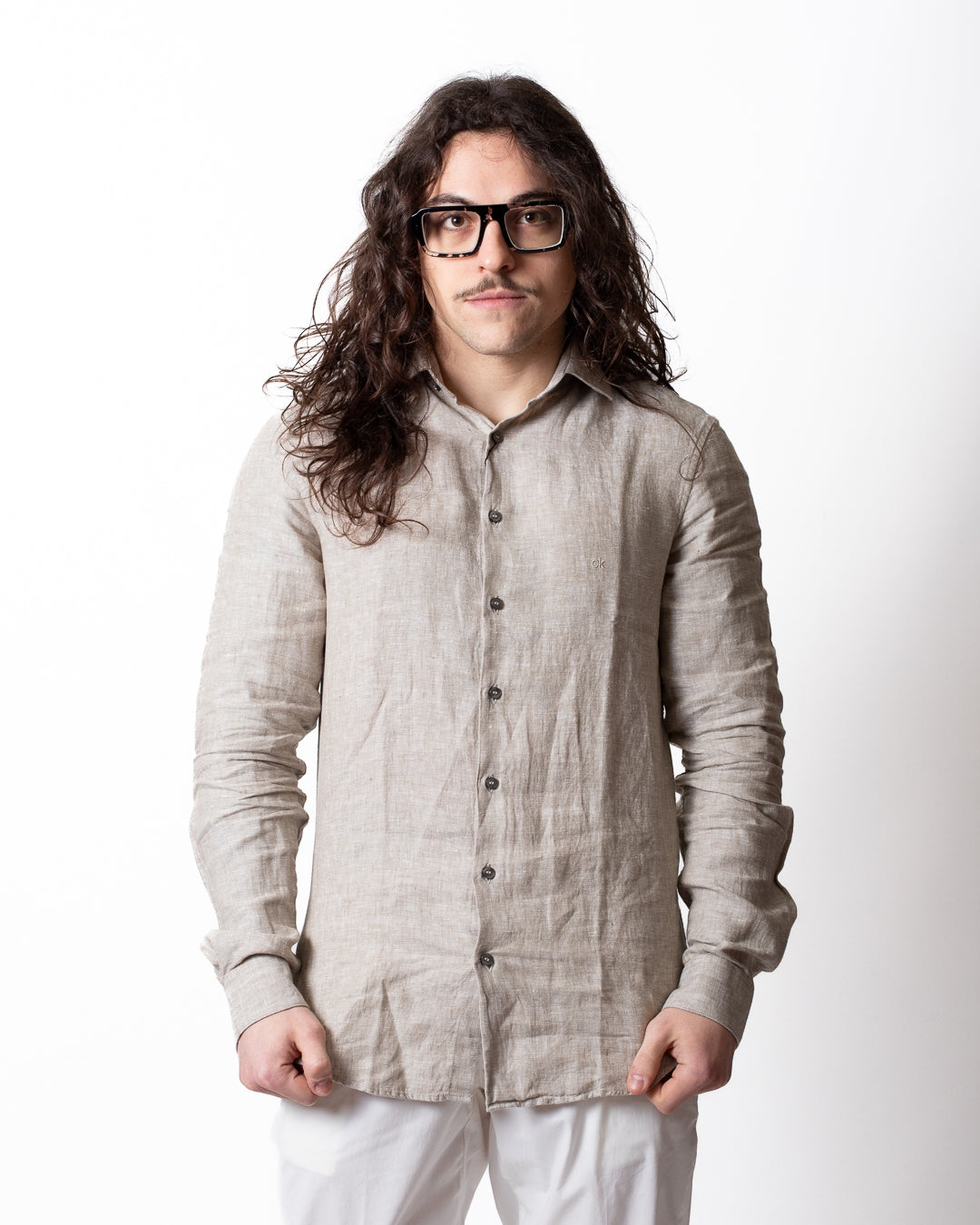 Camicia Calvin Klein slim in lino uomo