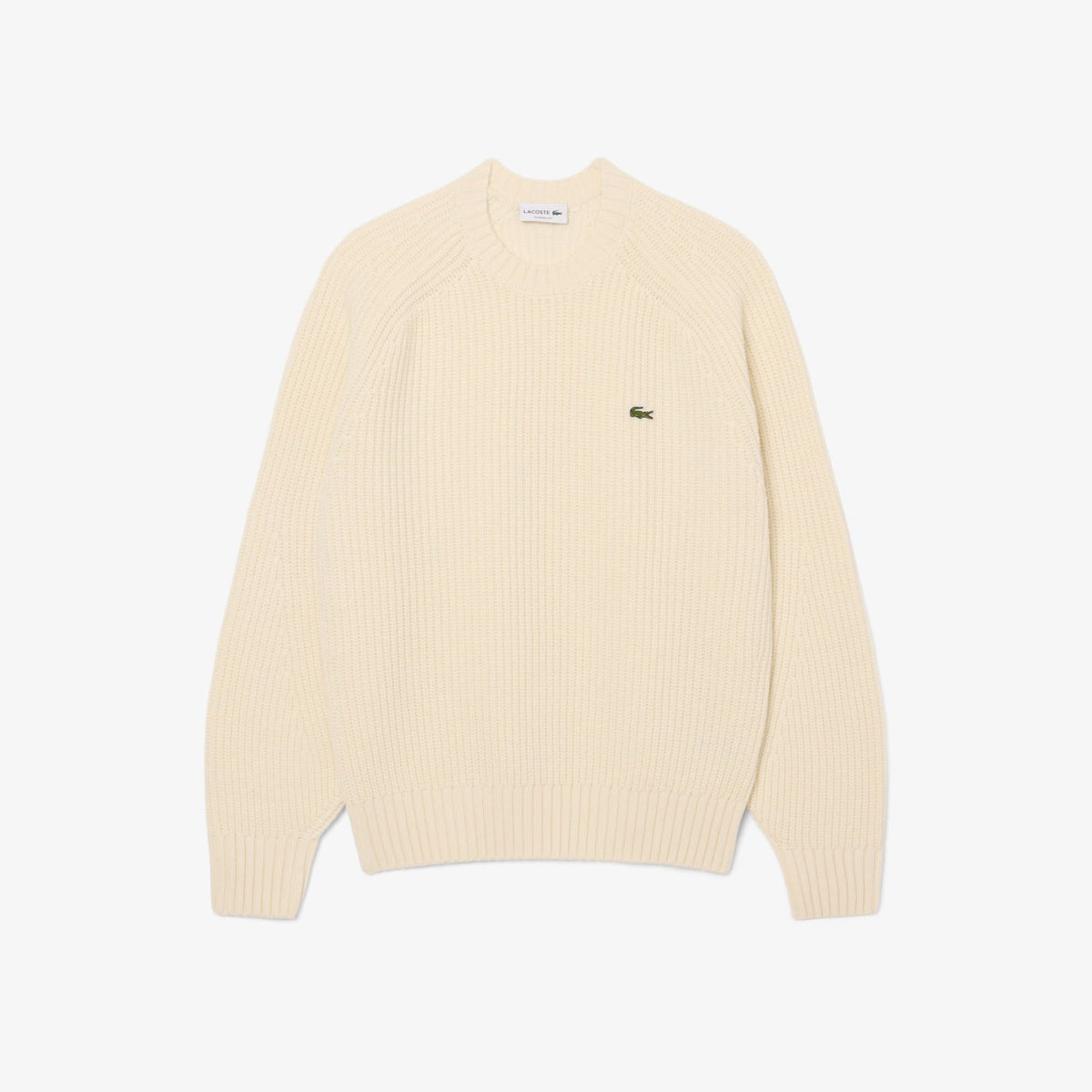 Maglia Lacoste girocollo in lana con costine uomo