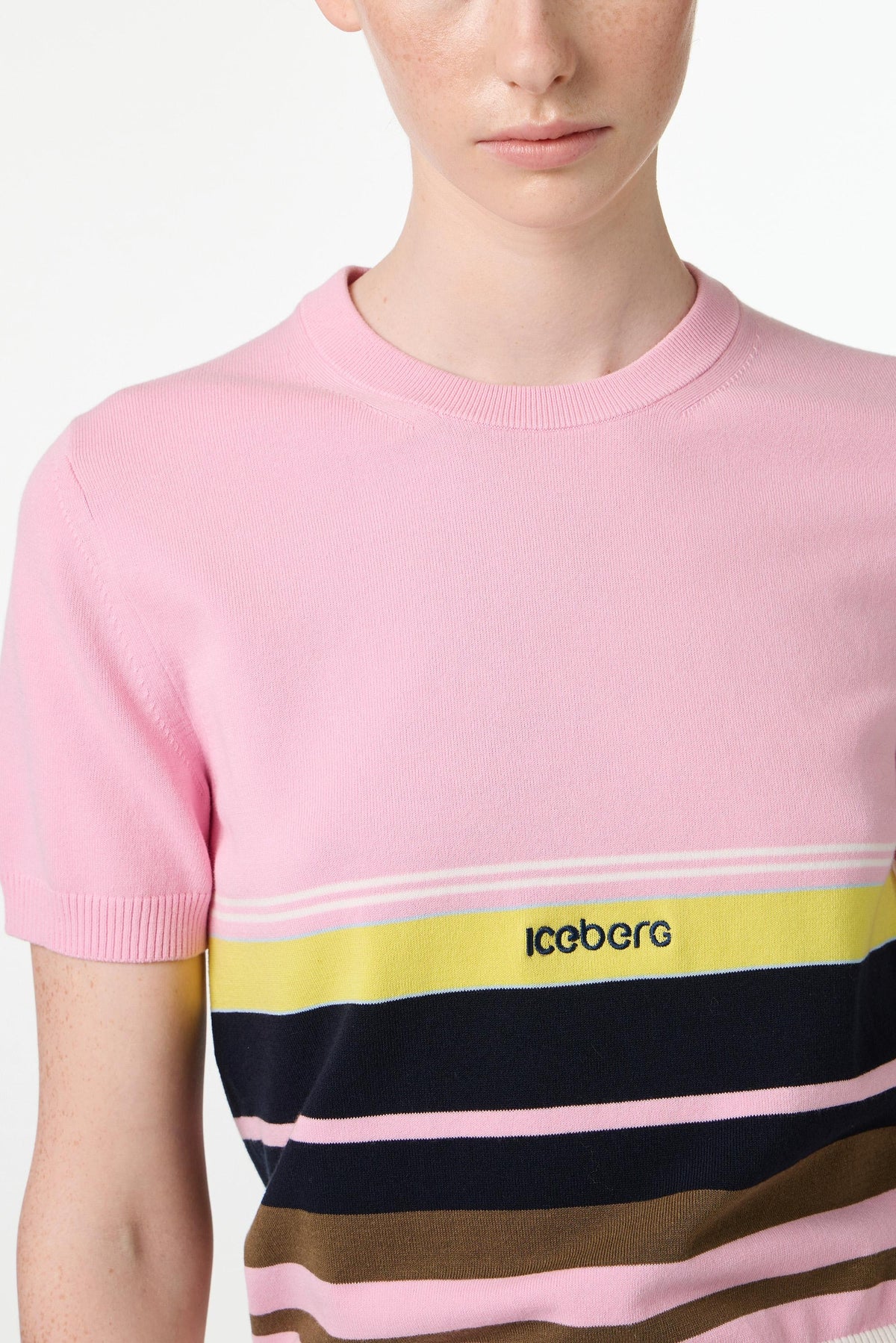 T-Shirt Iceberg in maglia a strisce donna