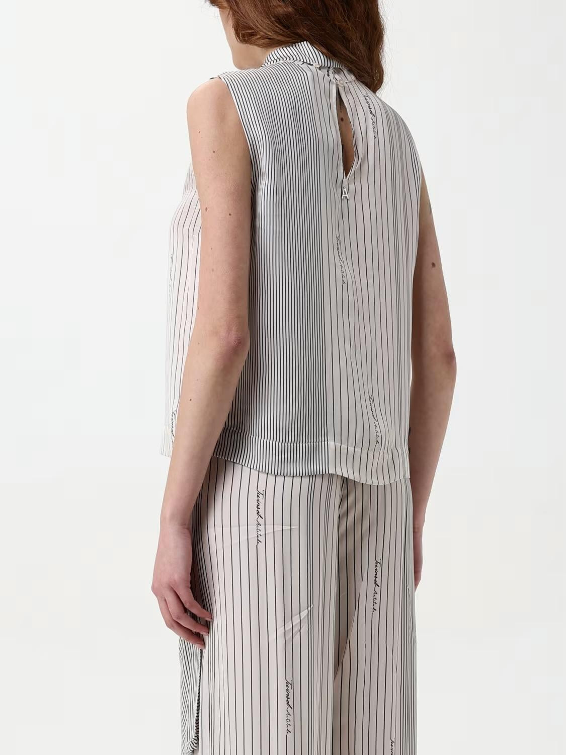 Top Twinset Actitude a strisce con logo