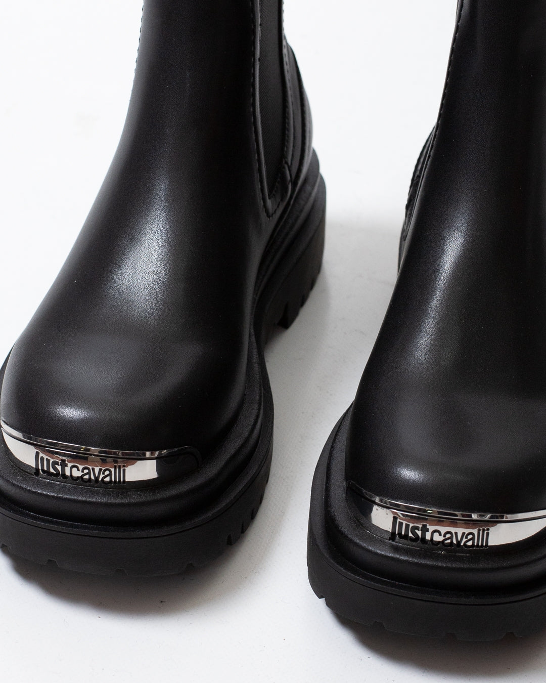 Stivali Just Cavalli slip-on in pelle con placchetta logata uomo