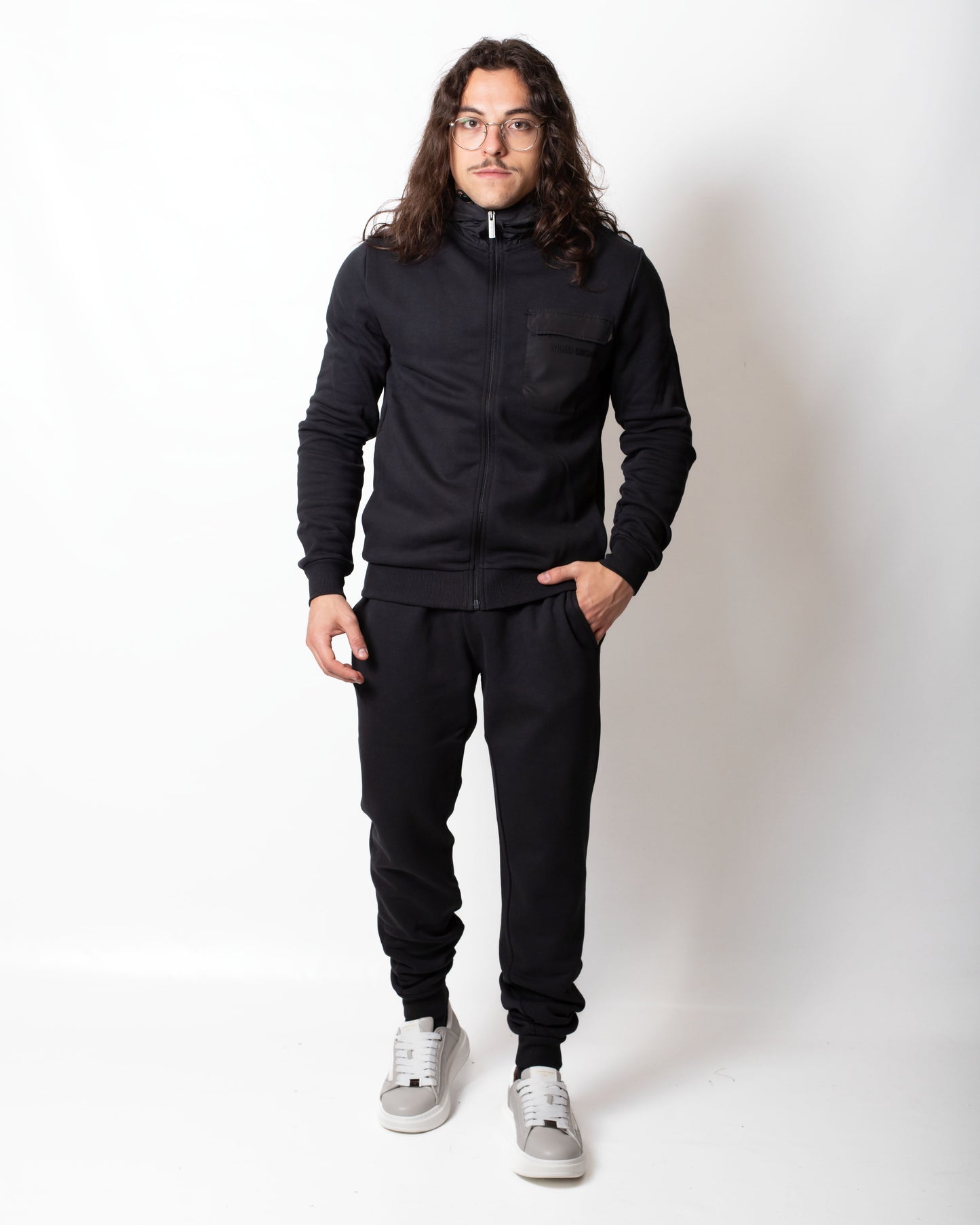Felpa Colmar fullzip con dettagli in nylon uomo