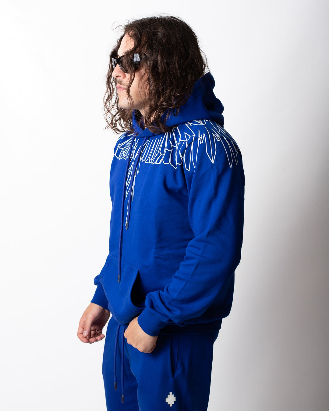 Felpa Marcelo Burlon con cappuccio e logo wings basic uomo