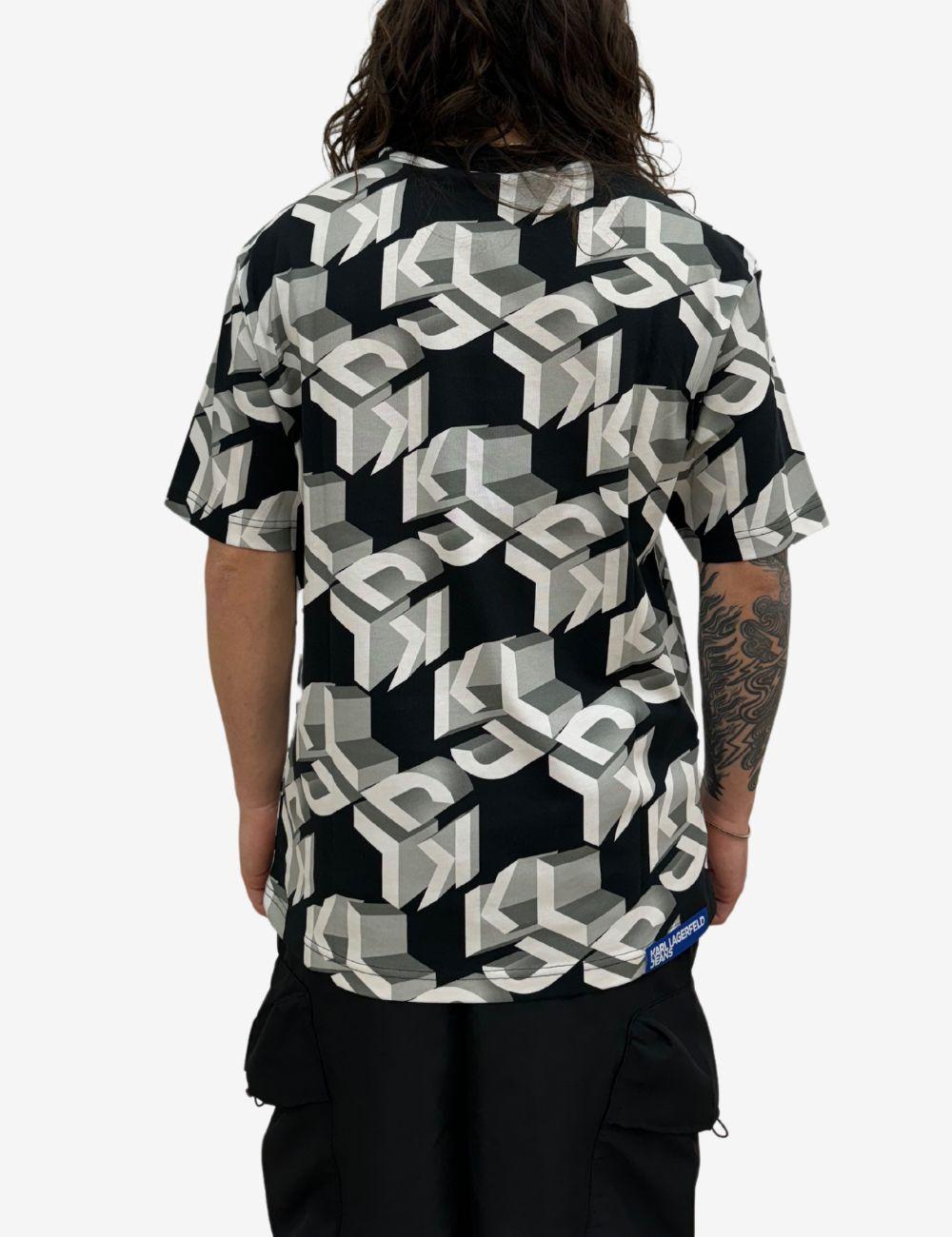 T-Shirt Karl Lagerfeld Jeans con grafica logo "Monogram" all-over uomo