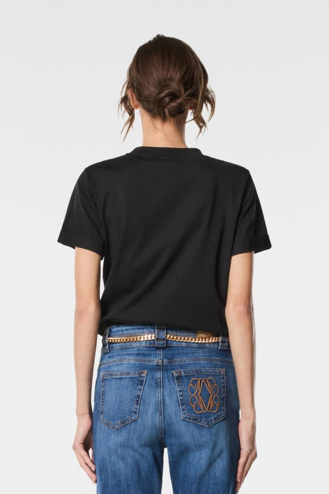 T-Shirt Nenette con strass tono su tono donna
