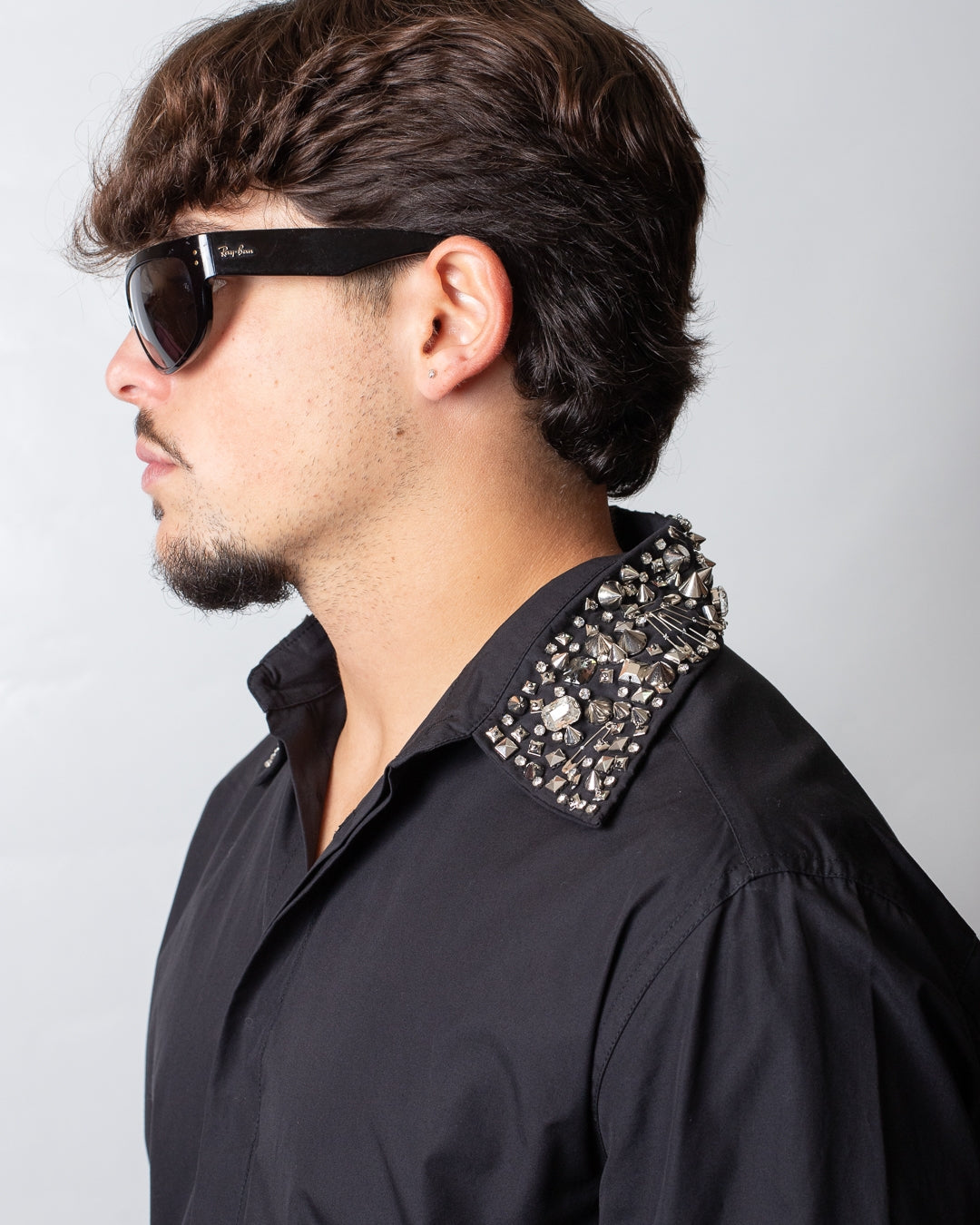 Camicia John Richmond con colletto e polsini decorati uomo