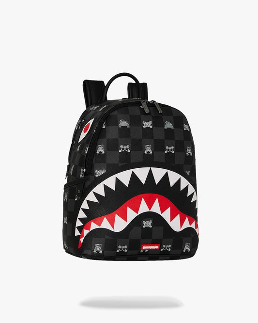 Zainetto Sprayground nero GRAY PEEKING CHARACTER CHECK SAVAGE BACKPACK
