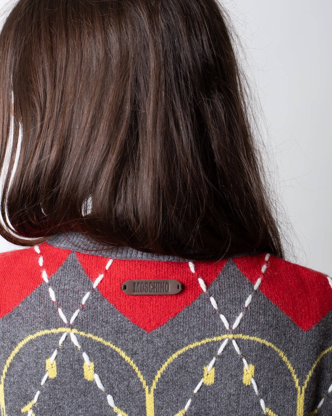 Gilet Moschino "Smiley Capsule" girocollo con ricami all-over